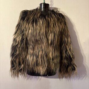 Real Fur Jacket mongolian lamb Genuine hip length  Medium